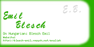 emil blesch business card